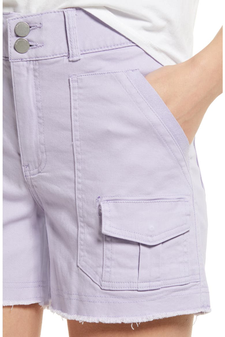 'Ab'Solution Frayed High Waist Cargo Shorts, Alternate, color, LVDT-LAVENDER DUST