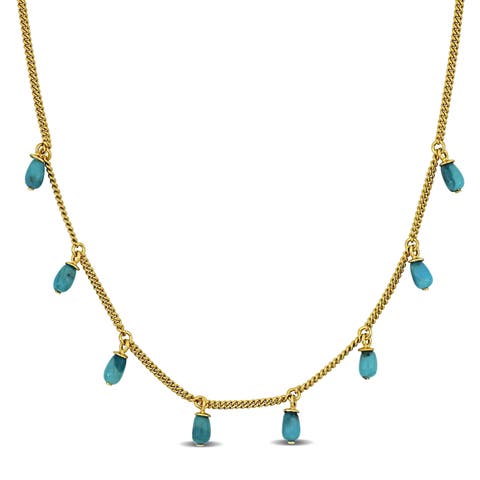 Composite Turquoise Station Necklace