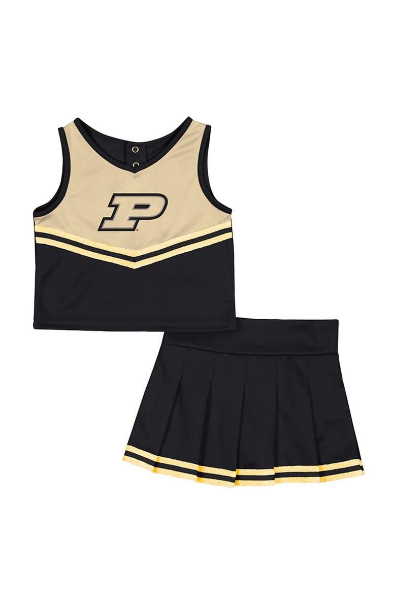 COLOSSEUM Girls Toddler Colosseum Black Purdue Boilermakers Time For Recess Cheer Top & Skirt Set, Main, color, Black