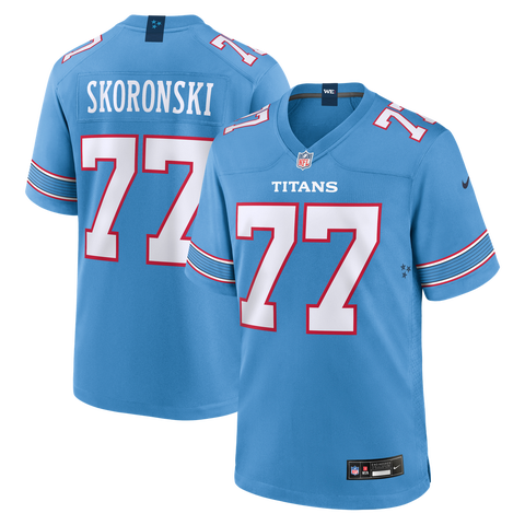 Men's Nike Peter Skoronski Light Blue Tennessee Titans Game Jersey