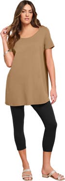 Roaman's Plus Size Cotton Ultimate Scoopneck Swing Tunic