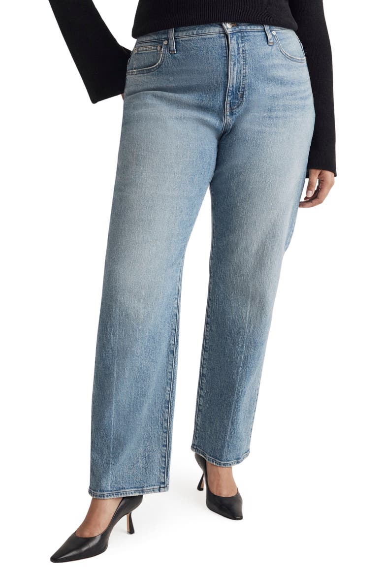 The '90s Creased High Waist Straight Leg Jeans, Alternate, color, RONDELL WASH