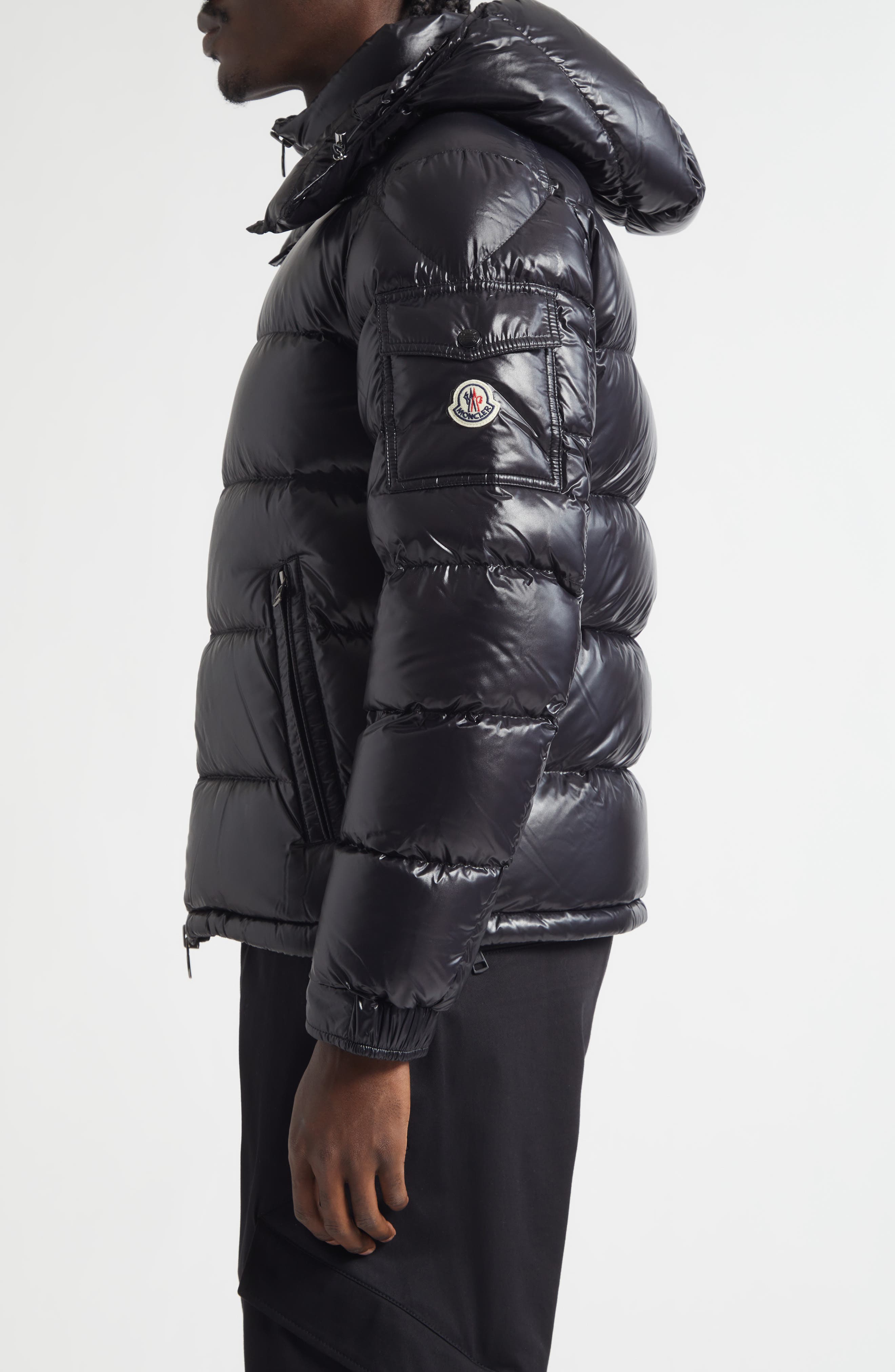 Moncler Maya Lacquered Nylon Down Jacket — фото 3
