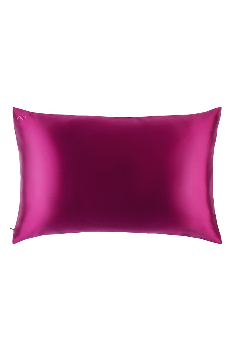 Pure Silk Queen Pillowcase, Alternate, color, ULTRA VIOLET