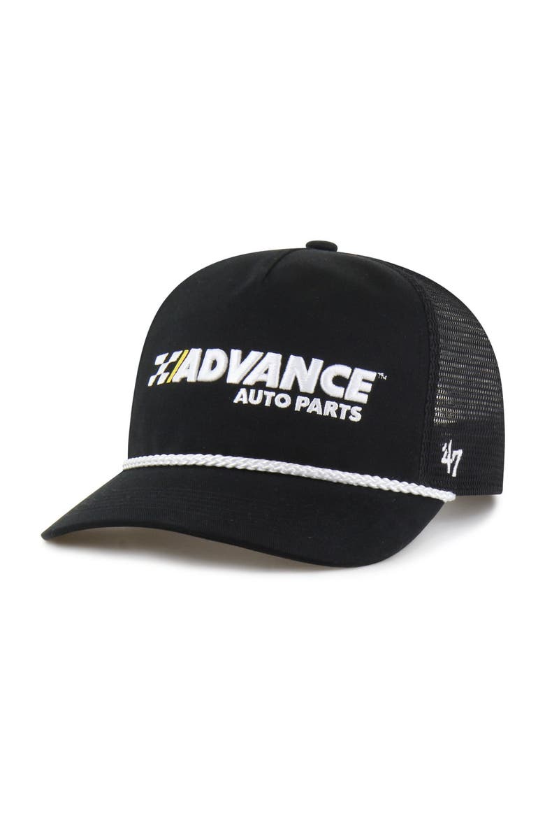 Men's '47  Black Ryan Blaney Side Patch Hitch Trucker Rope Adjustable Hat, Alternate, color, Black