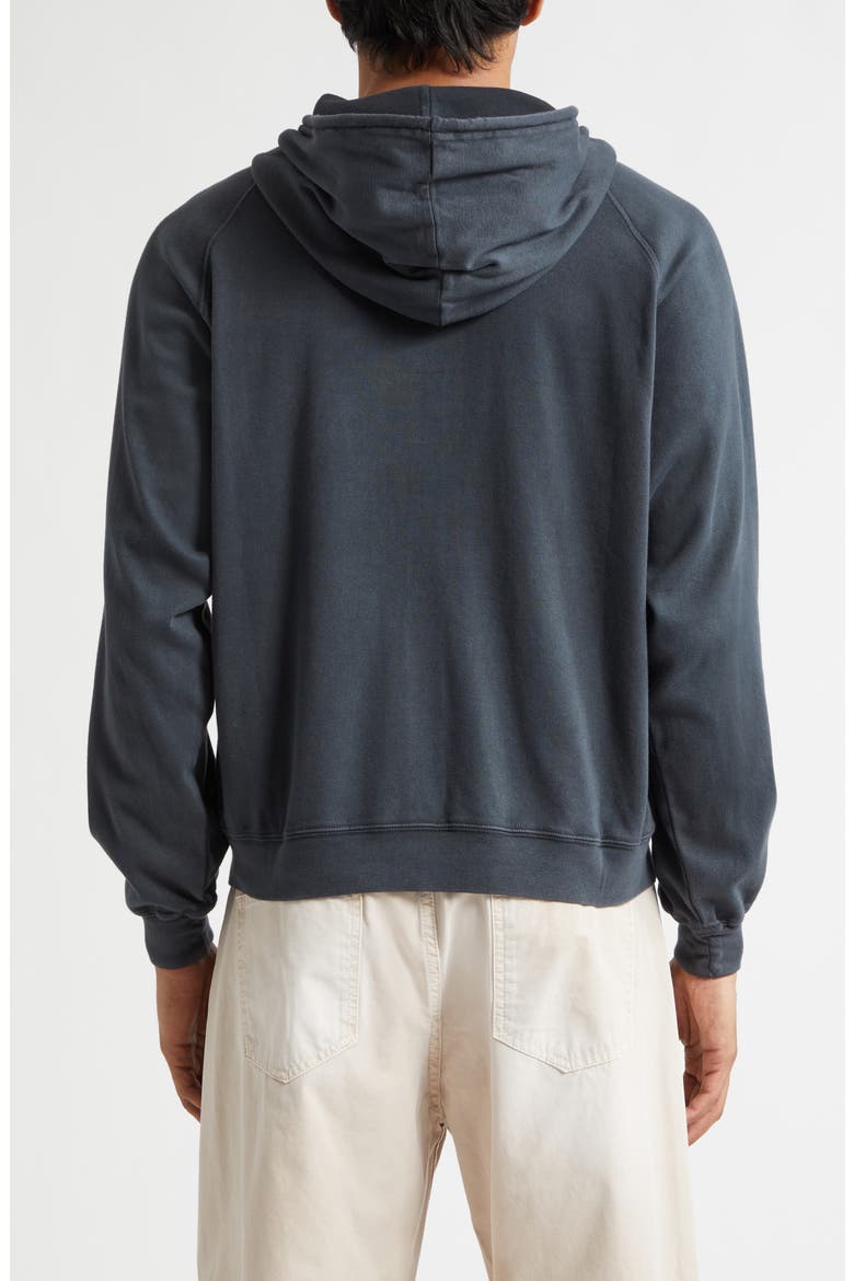 Petite Logo Organic Cotton Zip Graphic Hoodie, Alternate, color, BLACK