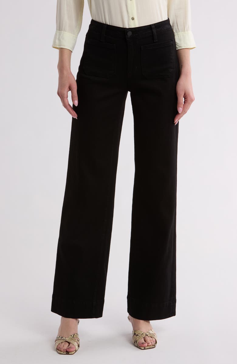 L'AGENCE Nolan High Waist Wide Leg Jeans, Main, color, Noir