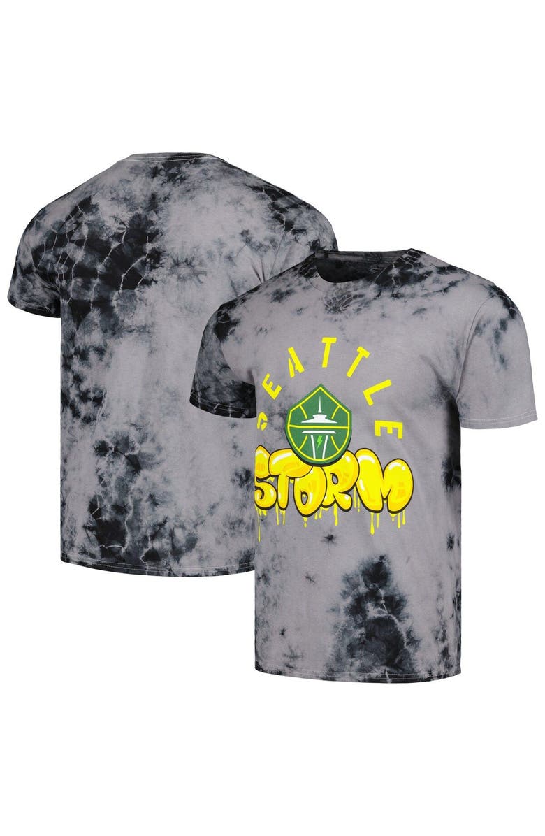 Stadium Essentials Unisex Stadium Essentials Charcoal Seattle Storm Street Art Dark Crystal Washed Tie-Dye T-Shirt, Main, color, 