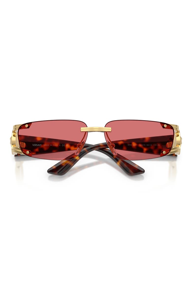 59mm Rectangular Sunglasses, Alternate, color, GOLD / RED HIPER 8
