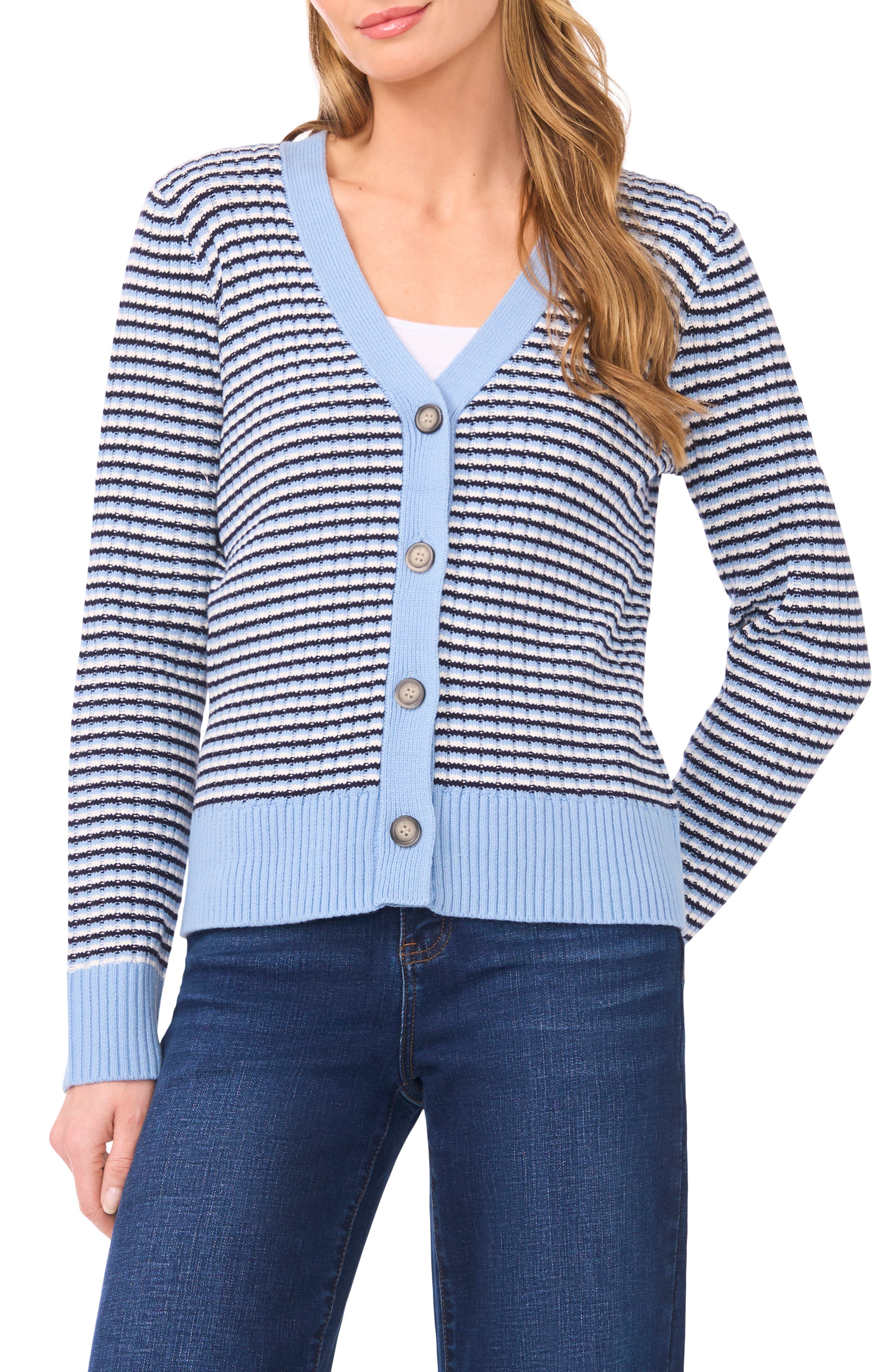 Stripe V-Neck Cardigan - image 5