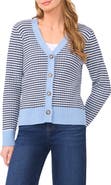 Halogen® Stripe V-Neck Cardigan