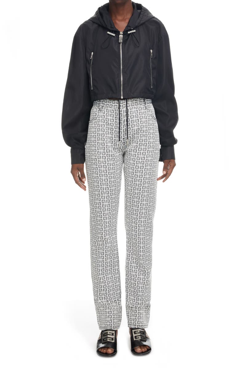 Givenchy Logo Crop Windbreaker, Alternate, color, 