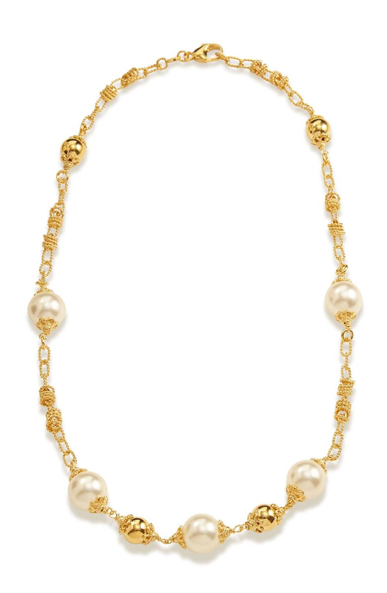 SAVVY CIE JEWELS Swarovski Pearl Bauble Necklace, Main, color,