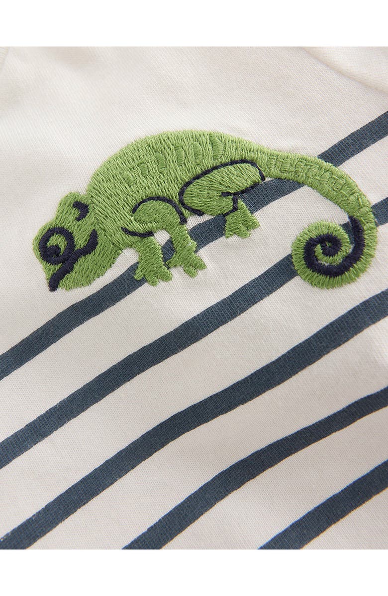 Mini Boden Chameleon Stripe Cotton T-Shirt, Alternate, color, Blue Stripe Chameleon