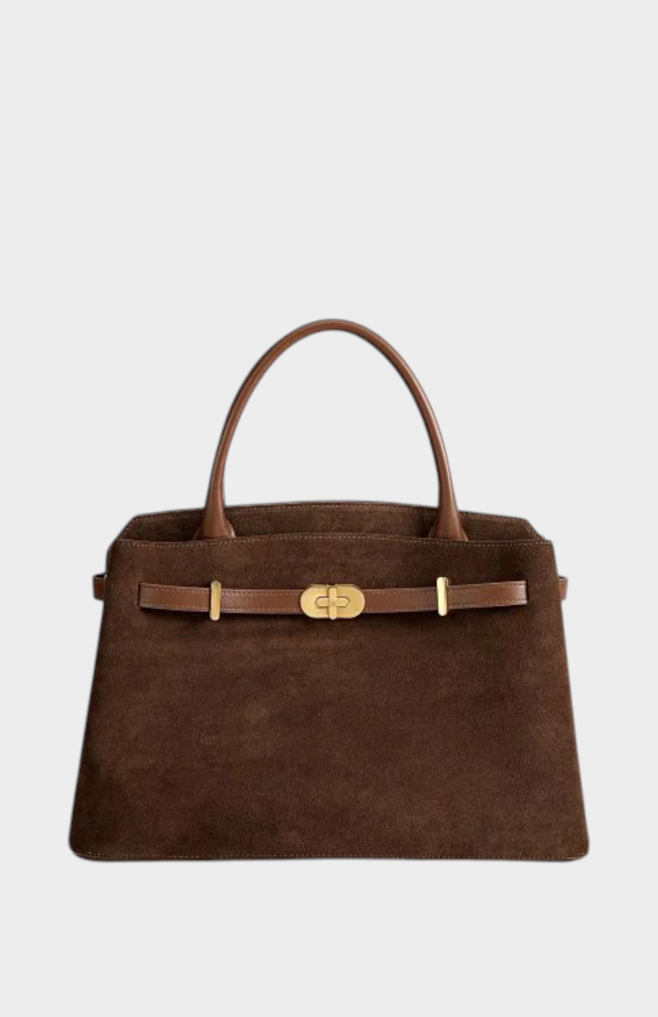 Kensington Genuine Suede Leather Top Handle Bag, Alternate, color, Brown