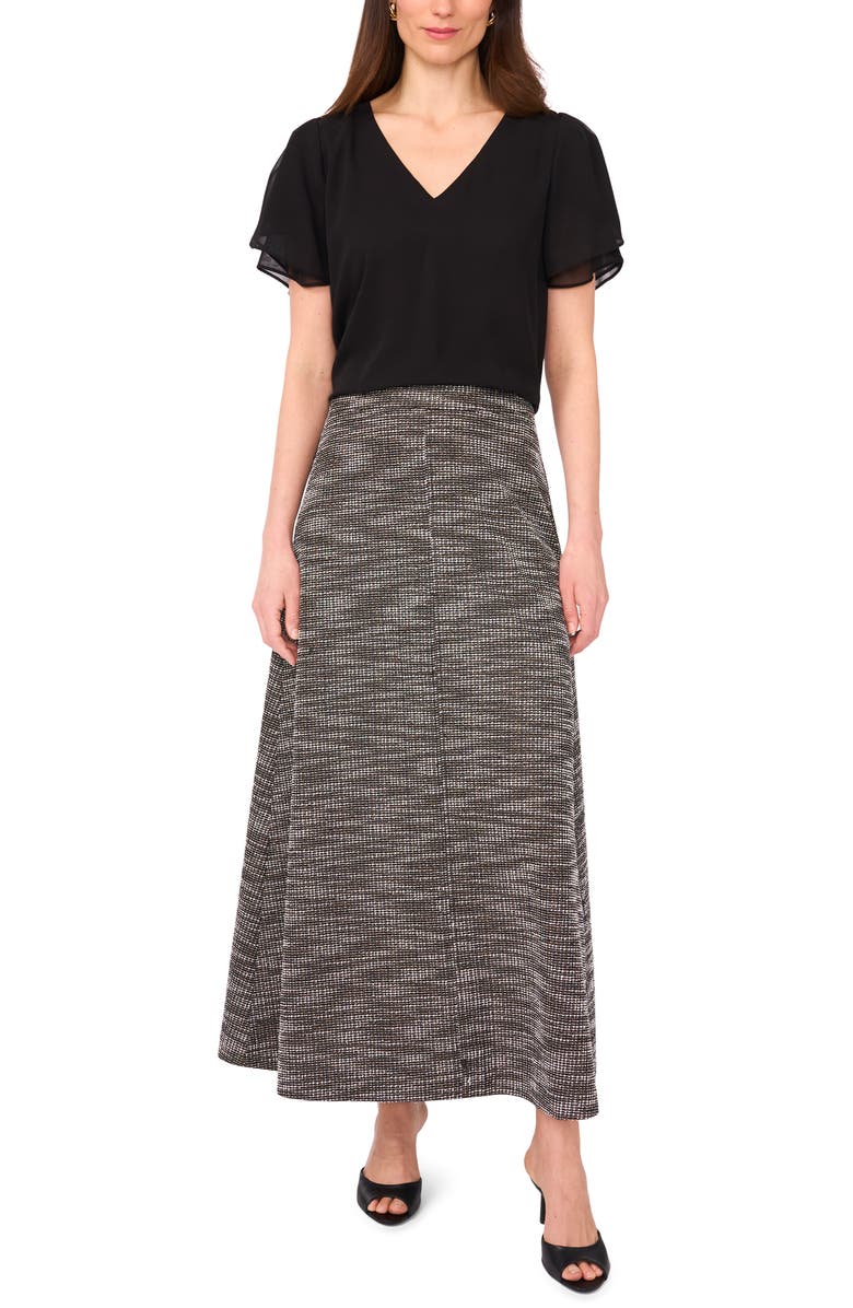 Vince Camuto Tweed Maxi Skirt, Alternate, color, Camel Multi