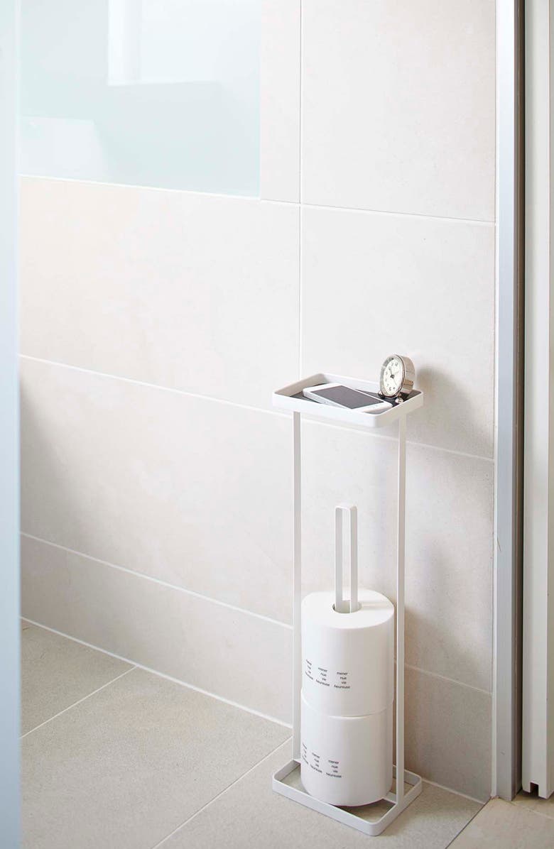 Yamazaki Toilet Paper Stand, Alternate, color, White