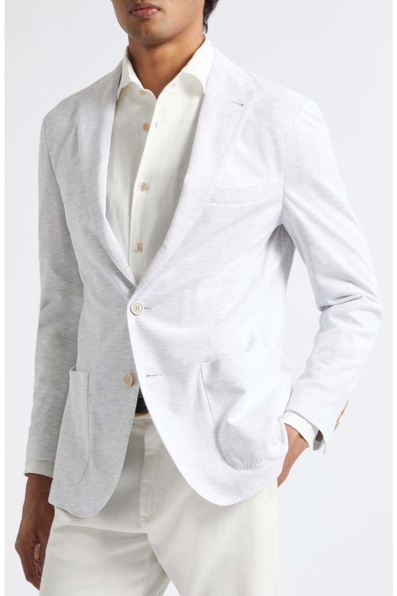 Cotton & Linen Sport Coat with Removable Bib, Main, color, LIGHT MELANGE GRAY