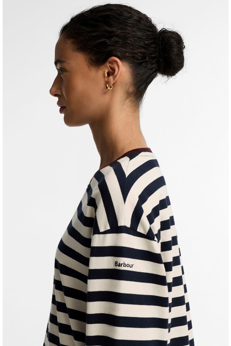 Woodhouse Striped Long Sleeve Cotton Top, Alternate, color, DARK NAVY/ BIRCH