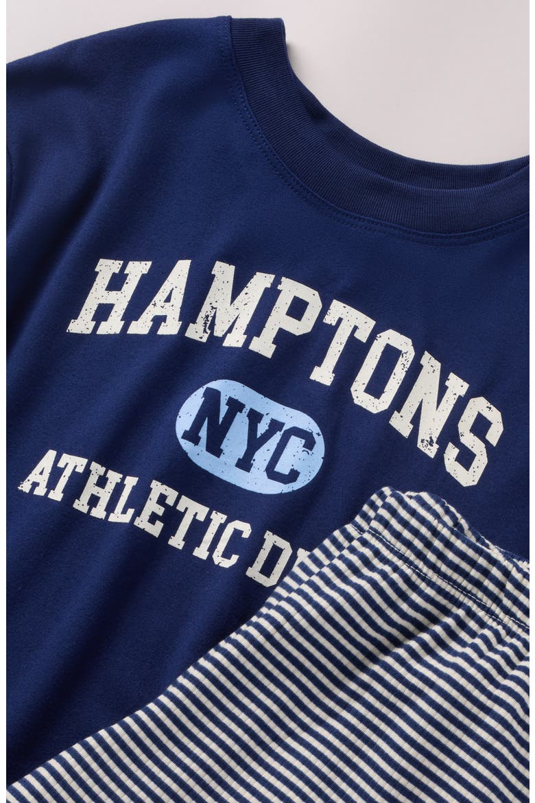 Kids' Two-Piece Pajamas, Alternate, color, NAVY HAMPTONS STRIPE