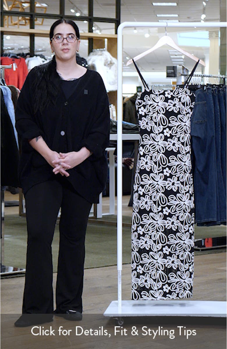 Embroidered Floral Open Stitch Dress, sales video thumbnail