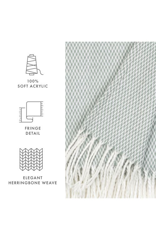 Ienjoy Home Herringbone Throw Blanket In Eucalyptus