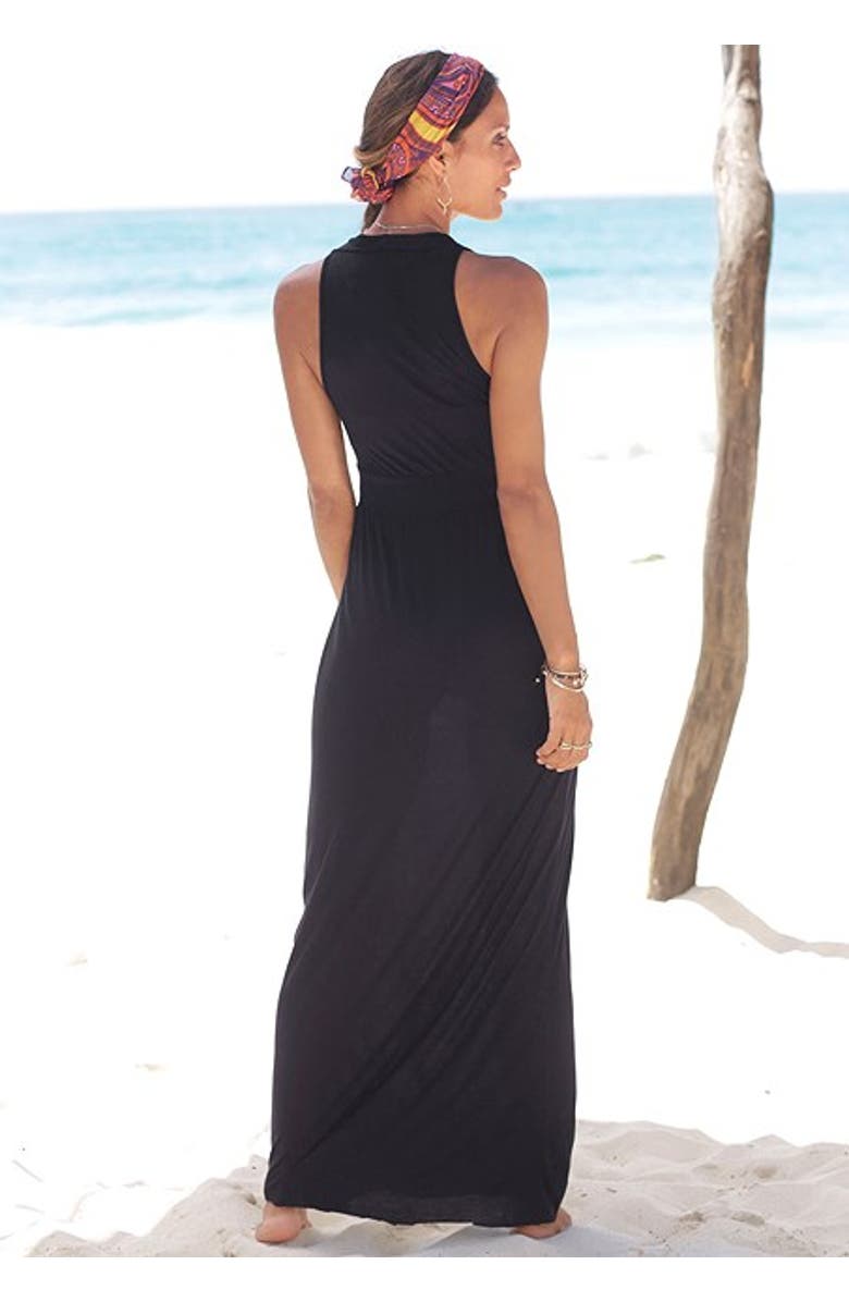 LASCANA Women's Sleeveless Maxi Dress, Alternate, color, Black