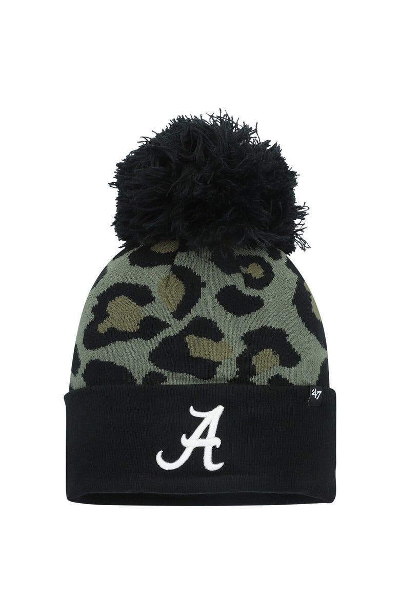 '47 Women's '47 Hunter Green Alabama Crimson Tide Bagheera Cuffed Knit Hat with Pom, Main, color,