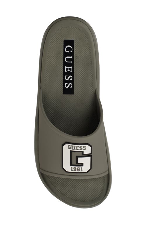 Guess Metzer Slide Sandal In Sage Multi