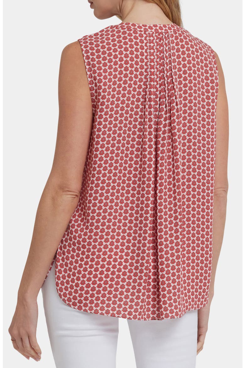 Print Pleat Back Sleeveless Split Neck Blouse (Nordstrom Exclusive), Alternate, color, CORA GEO