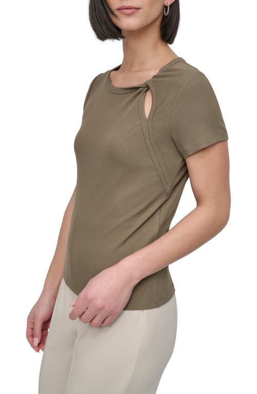 DKNY DKNY TWIST NECK RIB T-SHIRT