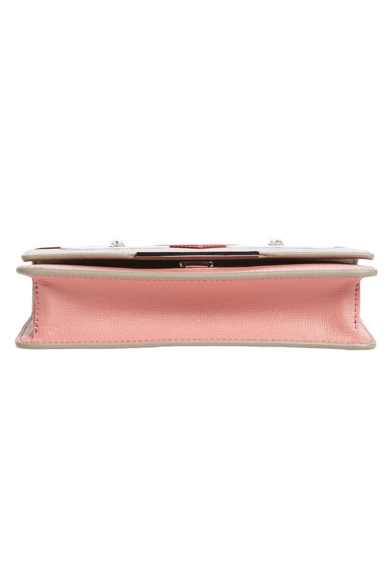 'Monster' Leather Wallet on a Chain, Alternate, color, POWDER/RIBES