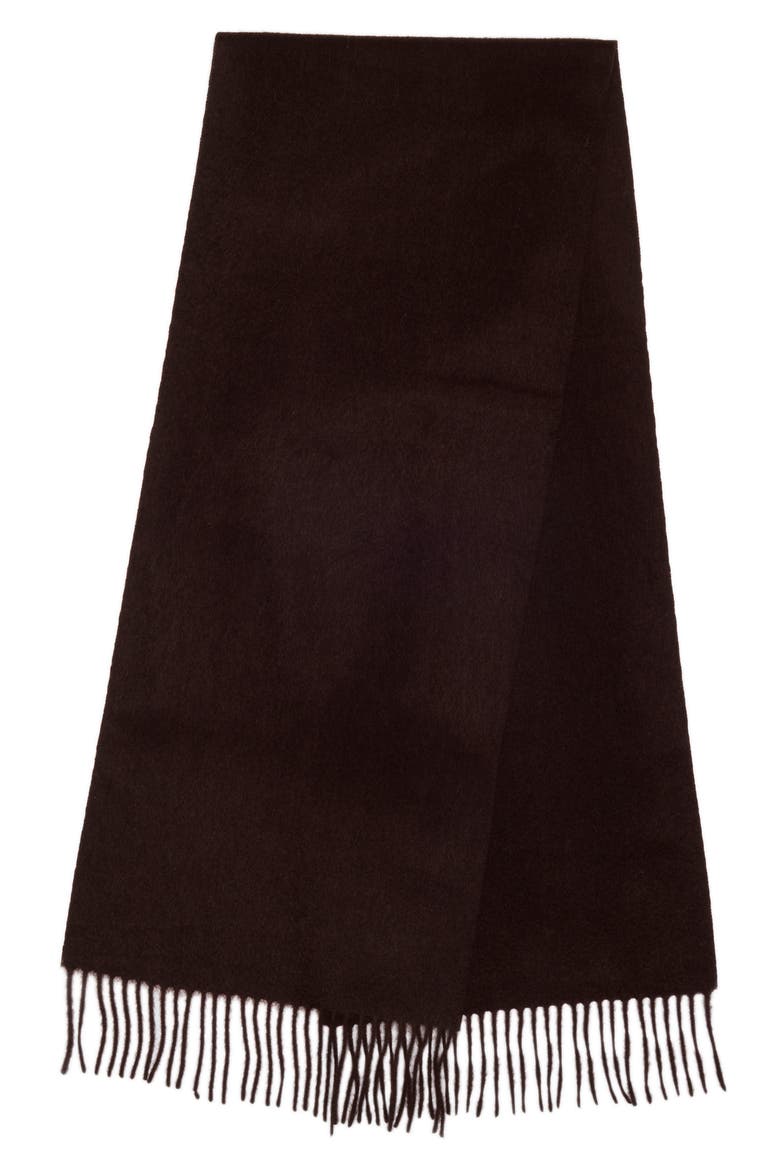 Men's Cashmere Fringe Scarf, Alternate, color, BROWN HEATHER