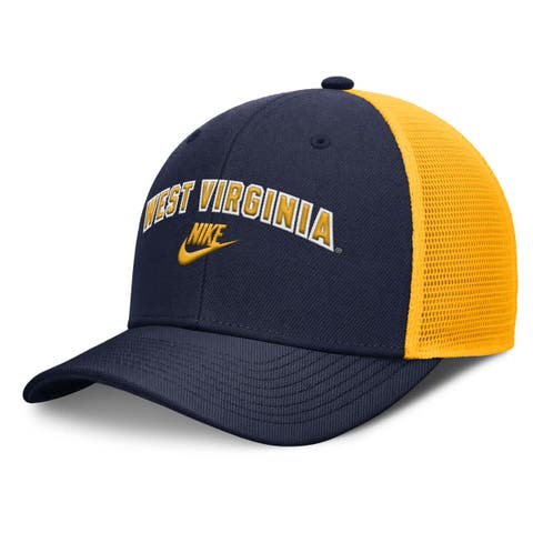 Men's Nike Navy/Gold West Virginia Mountaineers Legacy Arch Rise Performance Trucker Adjustable Hat