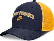 Nike Men's Nike Navy/Gold West Virginia Mountaineers Legacy Arch Rise Performance Trucker Adjustable Hat