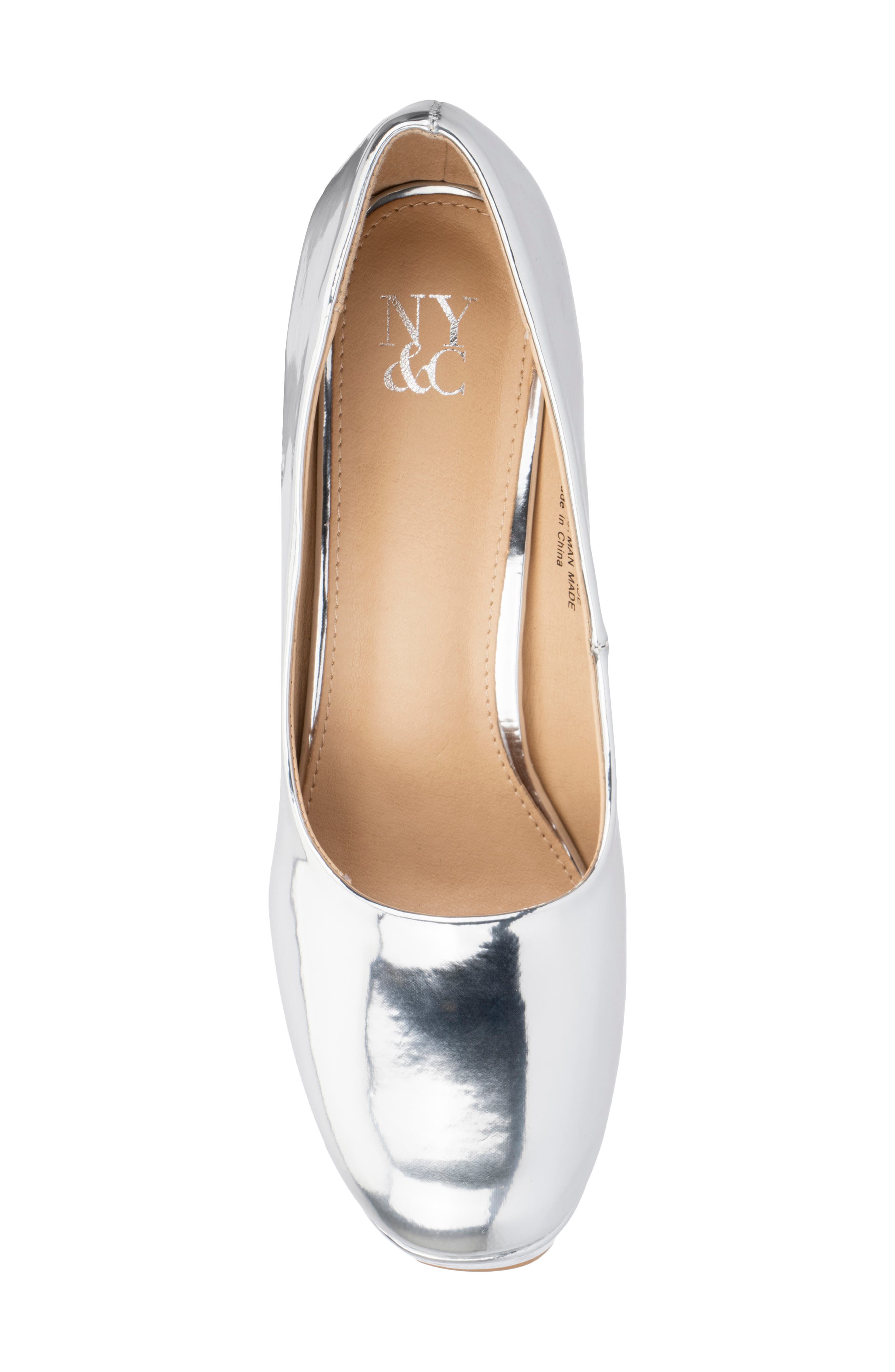 NEW YORK AND COMPANY Nancy Platform Pump, Alternate, color, Silver