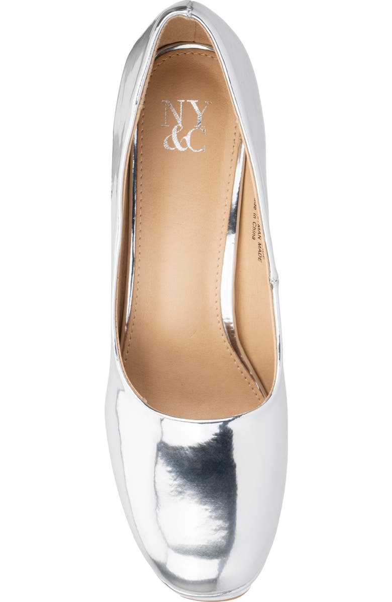 NEW YORK AND COMPANY Nancy Platform Pump, Alternate, color, Silver