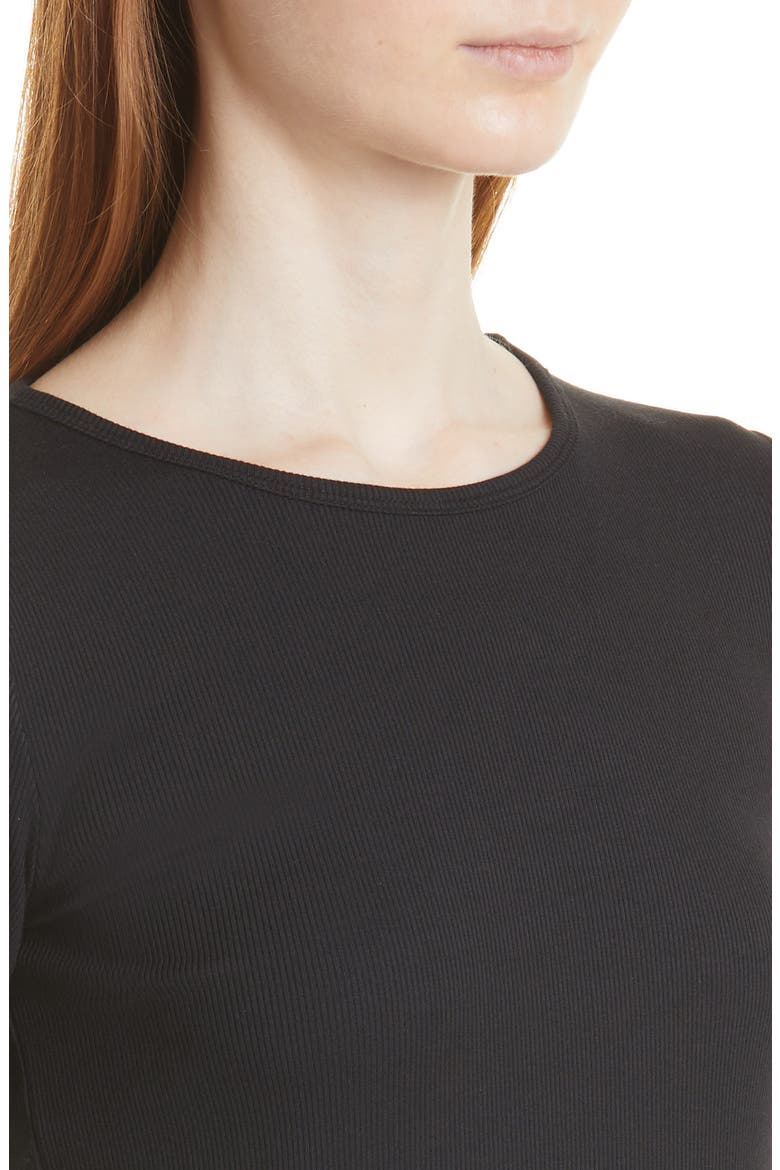 Elbow Sleeve Rib Top, Alternate, color, BLACK