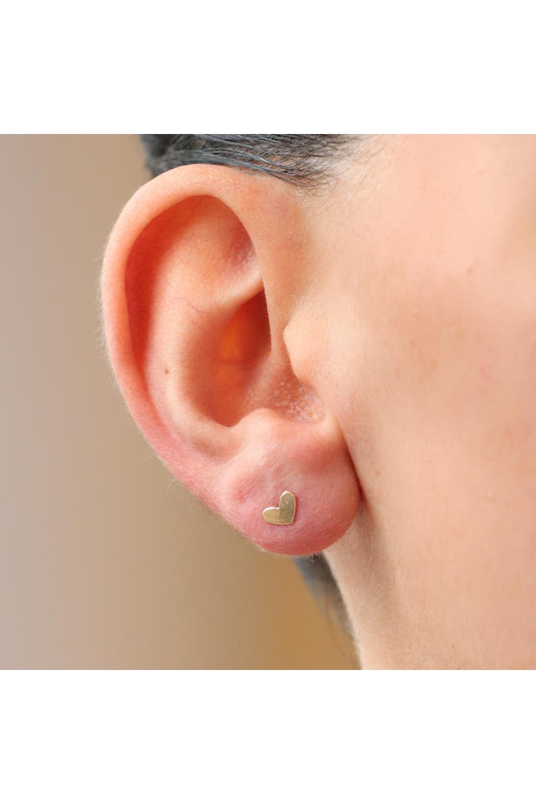 Chubby Gold Heart Screw Back Stud Earrings, Alternate, color, Gold
