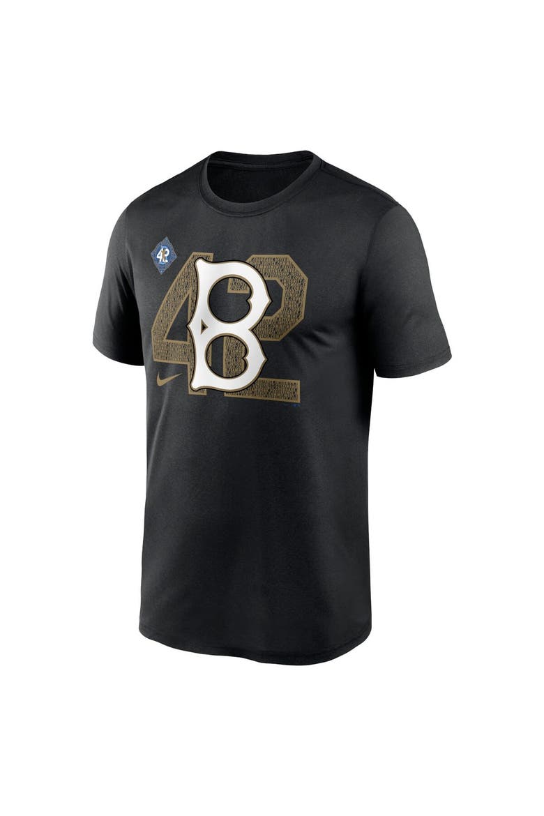 Men's Nike Black Brooklyn Dodgers Jackie Robinson Day Legend T-Shirt, Alternate, color, Black