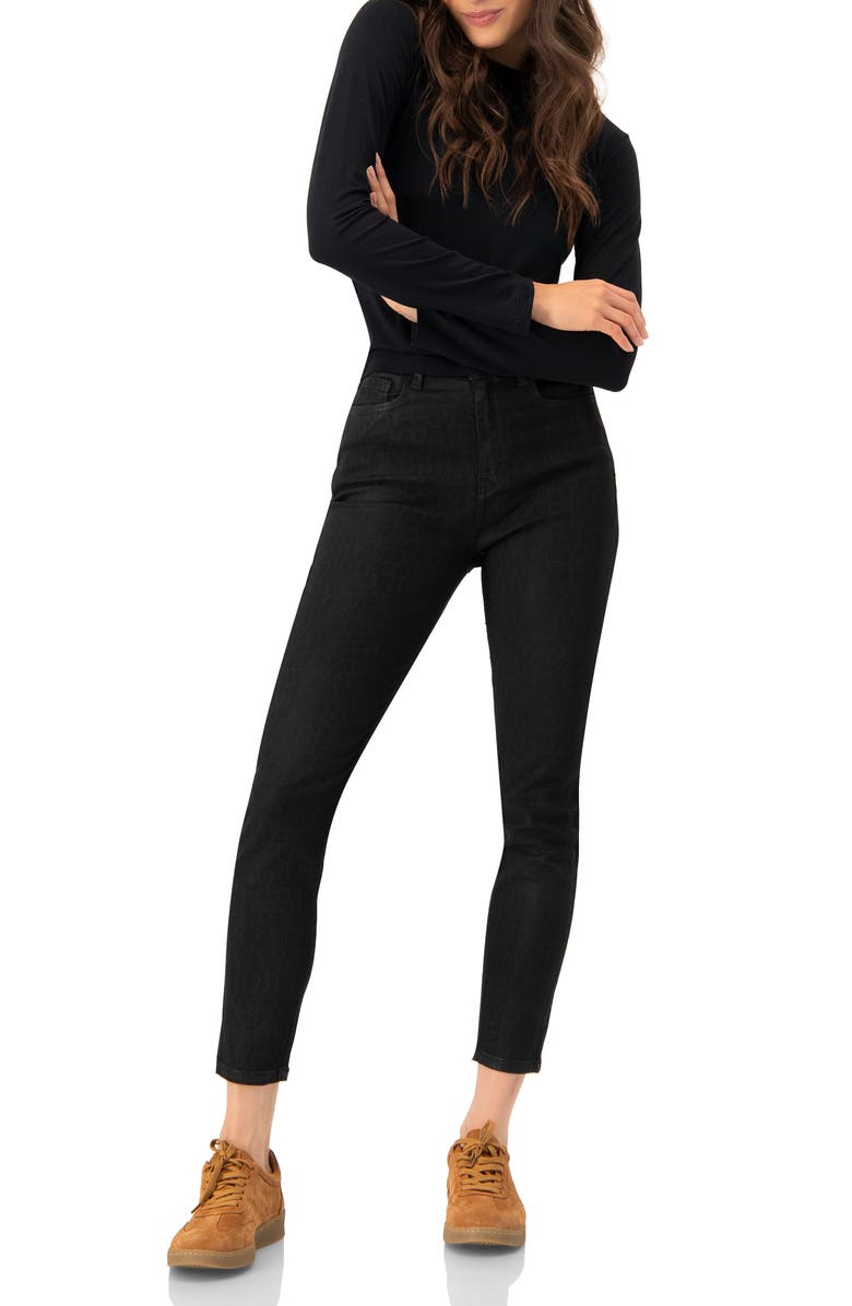 IVONNE Skinny Jeans with Button and Patch Pockets, Alternate, color, Black