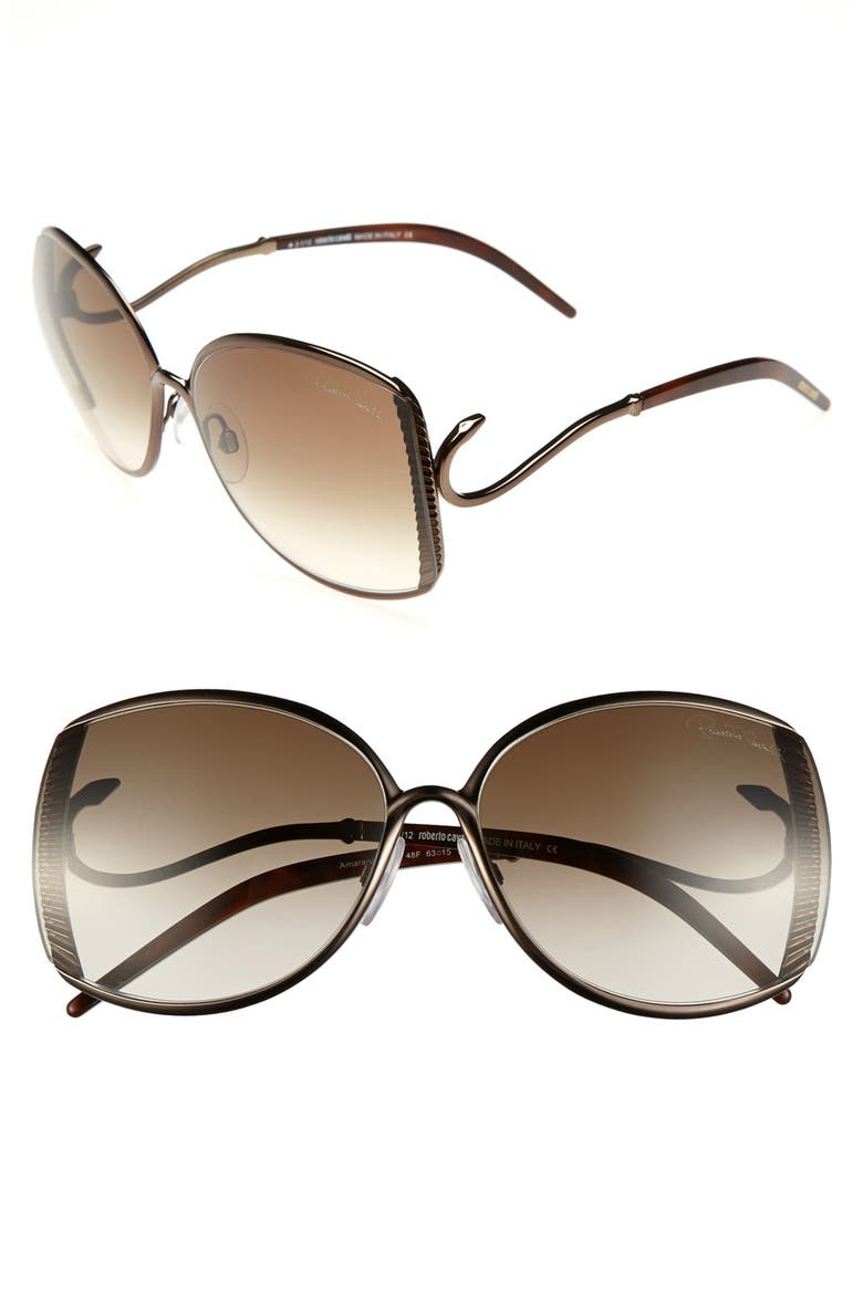63mm Metal Sunglasses, Main, color, BRONZE HAVANA/ GRADIENT BROWN
