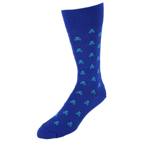 Rodger Skull and Cross Bones Mercerized Cotton Mid-Calf Socks