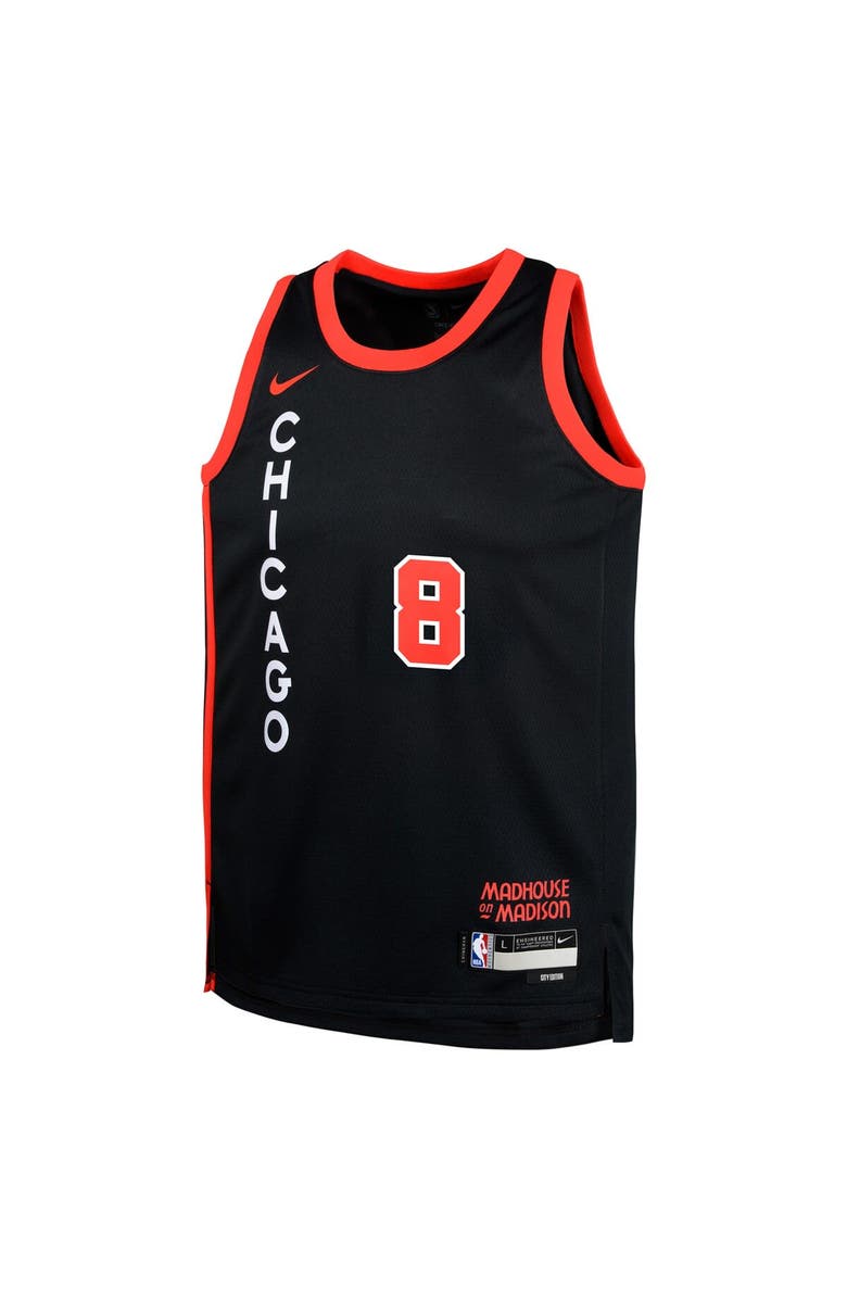 Nike Youth Nike Zach LaVine Black Chicago Bulls  Swingman Replica Jersey - City Edition, Alternate, color, 