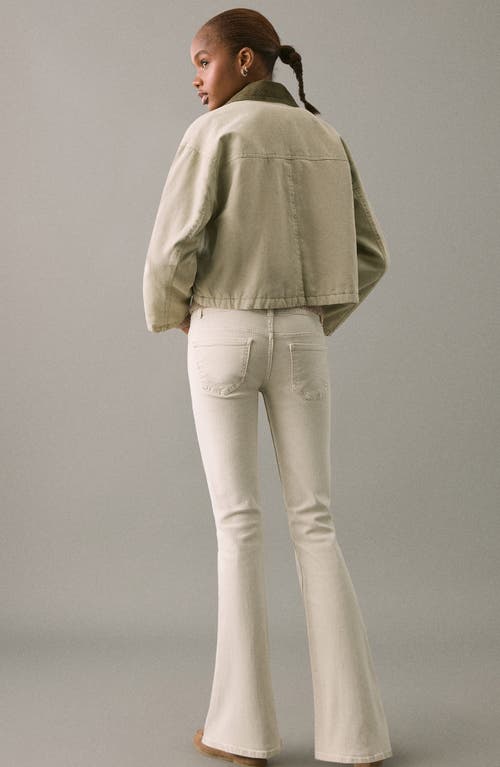Mango Teen Low Rise Flare Jeans In Neutral