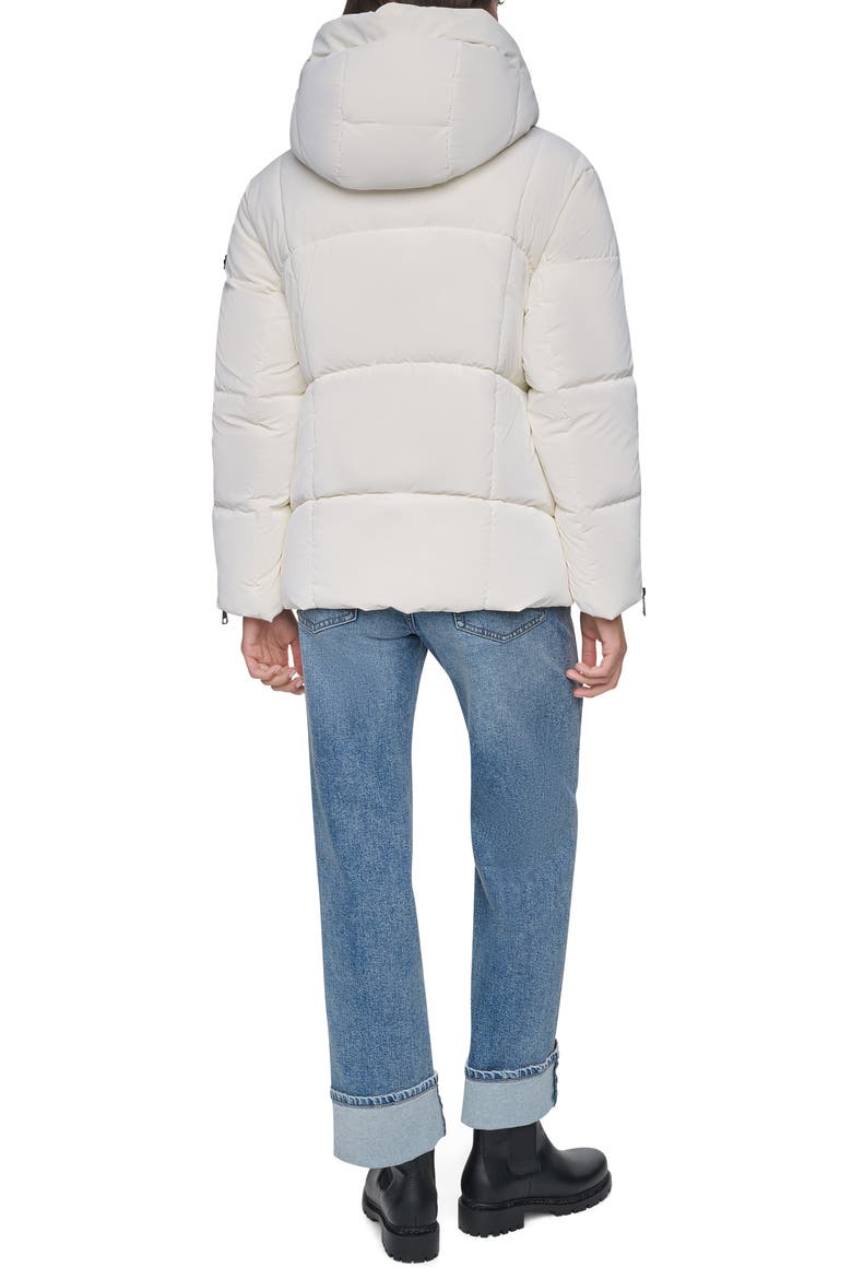 Faux Leather Short Puffer Jacket, Alternate, color, PEARL