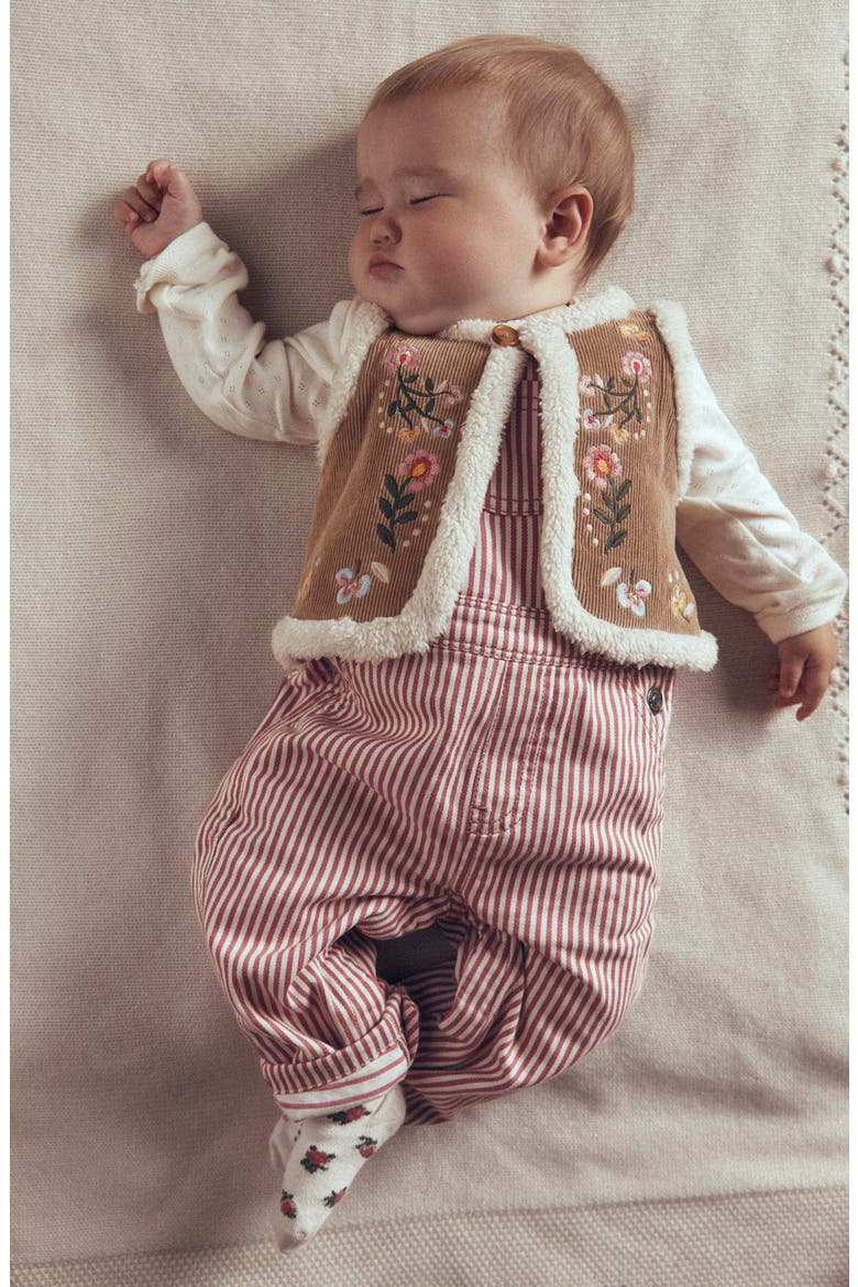 Kids' Embroidered Corduroy Gilet, Alternate, color, NEUTRAL EMBROIDERED