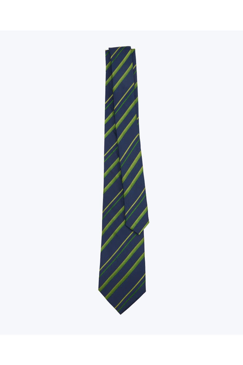 Diagonal Striped Silk Jacquard Tie, Alternate, color, Navy