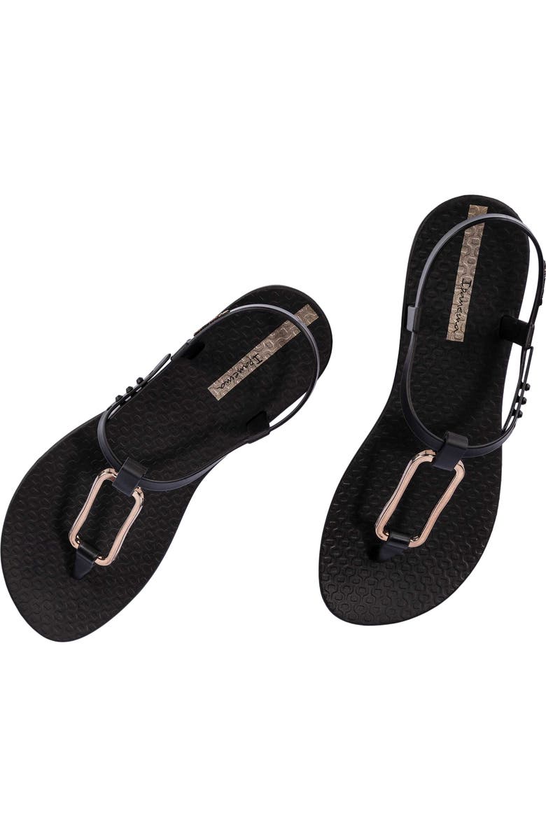 Ipanema Clas Modern Water Resistant Ankle Strap Sandal, Alternate, color, Black/ Gold