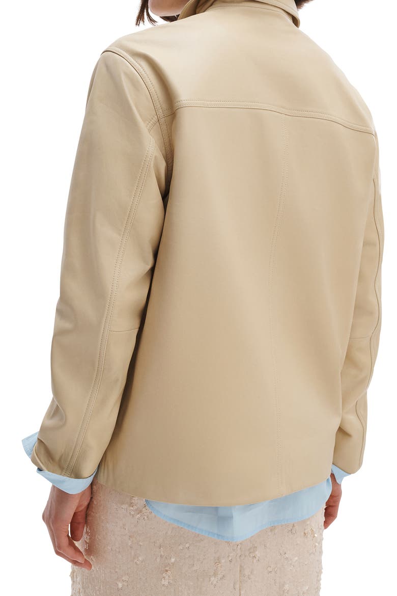 Sid Leather Jacket, Alternate, color, PALE YELLOW